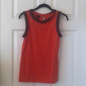 Talbots sleeveless with navy and red ribbon detail